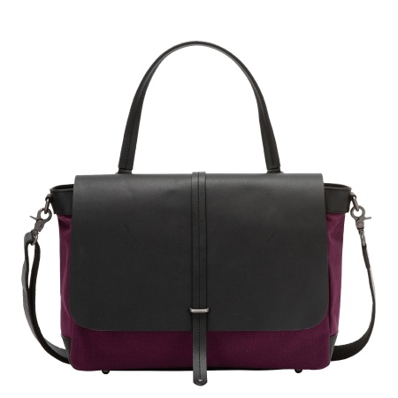 DUDU Borsa Donna Grande a Spalla in Pelle e Tessuto Canvas Bicolore da Postino con Tracolla staccabile