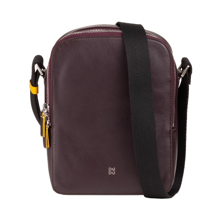 DUDU Borsello Uomo in Vera Pelle Colorato, Borsa a Tracolla Regolabile, Design Piccolo Compatto, Multi Scomparto e Chiusura Zip