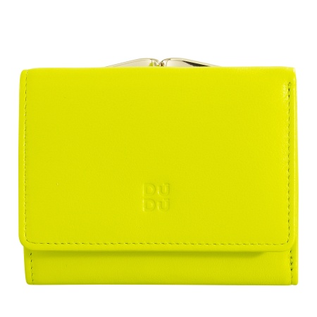 DUDU Portafoglio Donna Piccolo in Pelle RFID con Portamonete a Clic Clac Compatto 6 Porta Carte Tessere