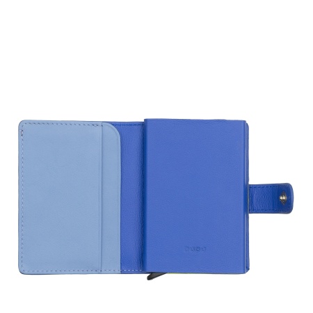 DUDU Portafoglio Portacarte Uomo in Pelle Protezione RFID, Piccolo Miniwallet con Cardprotector in Alluminio, Porta Banconote e Chiusura a Bottone - Img 3