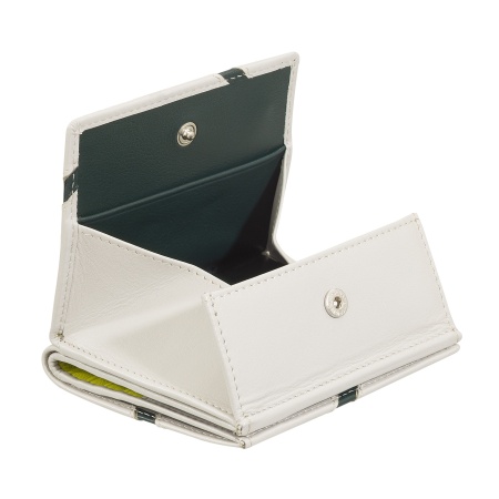 DUDU Portafoglio Unisex in Vera Pelle – Bifold con Chiusura a Bottone e Portamonete Esterno – Design Ispirato ai Tornei Campi da Tennis - Img 3