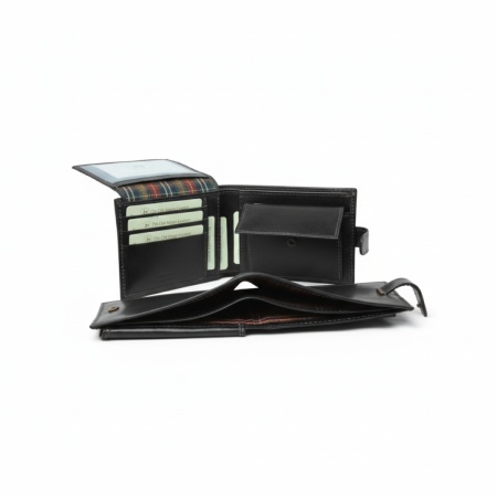 Leather Bifold Wallet - Black with RFID - Img 3