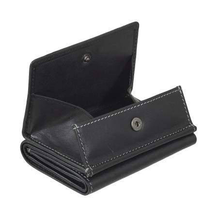 Nuvola Pelle Portafoglio Piccolo in Pelle – Elegante Trifold con Portamonete a Bottone, Scomparti per Carte Tessere e Banconote, Design Classico - Img 4