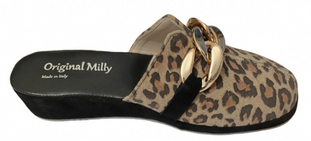 PANTOFOLA DONNA MILLY IN CAMOSCIO STAMPA LEOPARDO ARTIGIANALE MADE IN ITALY - Img 7