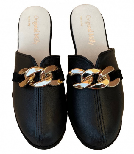 PANTOFOLA DONNA MILLY IN PELLE ARTIGIANALE MADE IN ITALY - Img 2