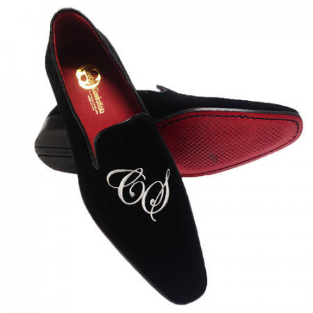 PANTOFOLE CHIUSE IN VELLUTO PERSONALIZZABILI CON INIZIALI GAROFALO GIANBATTISTA ARTIGIANALI MADE IN ITALY - Img 3
