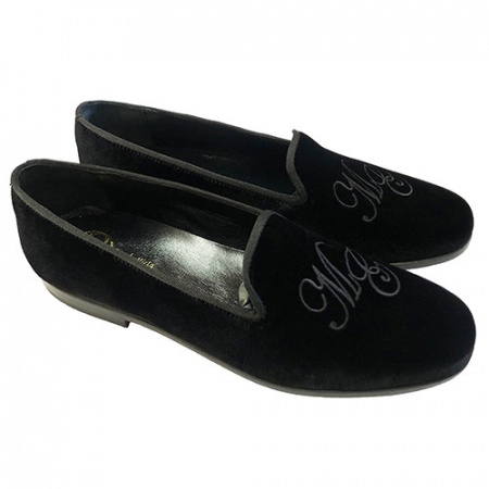 PANTOFOLE UOMO CHIUSE IN VELLUTO PERSONALIZZABILI CON INIZIALI GAROFALO GIANBATTISTA ARTIGIANALI MADE IN ITALY - Img 2