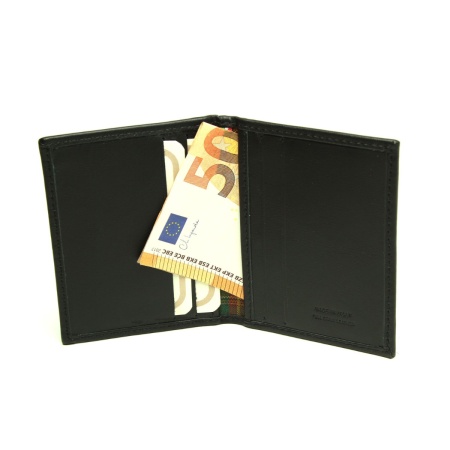 Portacarte di credito in pelle con RFID - nero - Img 2