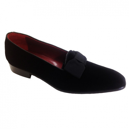SCARPE UOMO IN VELLUTO CON PAPILLON PERSONALIZZABILI GAROFALO GIANBATTISTA ARTIGIANALI MADE IN ITALY - Img 3