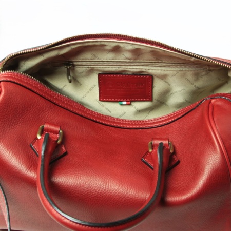 Bauletto due manici in pelle - rosso - Img 7