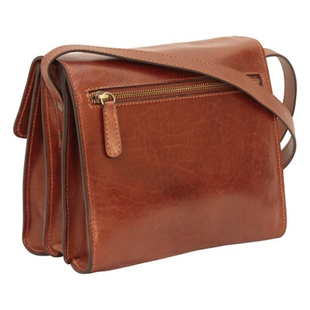 Borsa a tracolla di vitello pieno fiore-Marrone - Img 3
