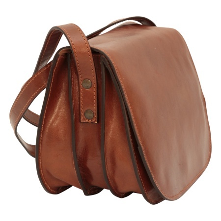 Borsa a tracolla di vitello pieno fiore. marrone - Img 3