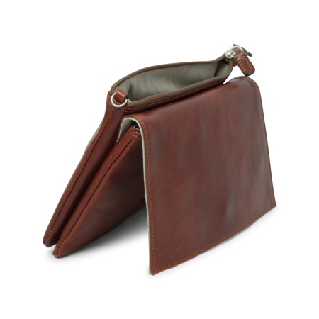 Borsa a tracolla in pelle - marrone - Img 2