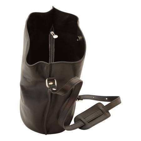 Borsa a tracolla in pelle - Nero - Img 5