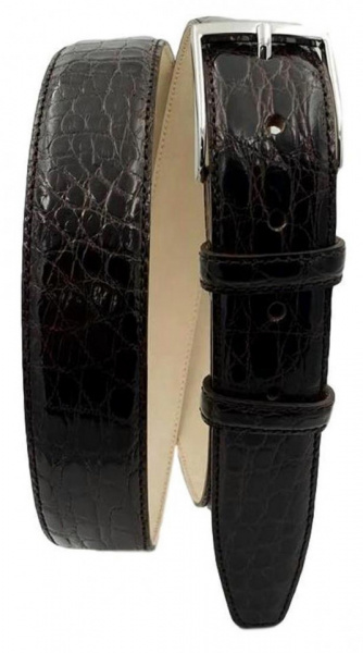 CINTURA UOMO 3,5 CM IN COCCODRILLO ORIONE BELTS ARTIGIANALE MADE IN ITALY - Img 2