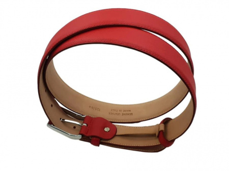 CINTURA UOMO 3,5 CM IN PELLE STAMPA SAFFIANO ORIONE BELTS ARTIGIANALE MADE IN ITALY - Img 10