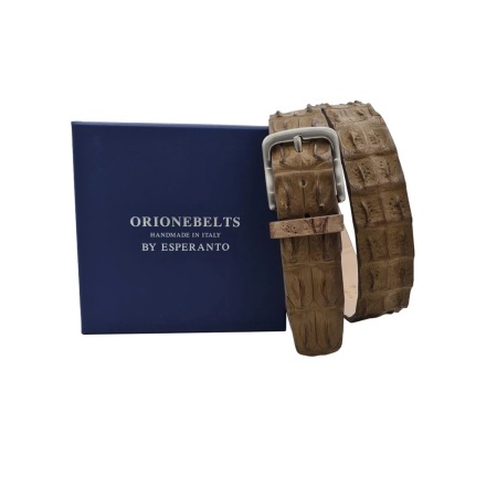 CINTURA UOMO 4 CM IN COCCODRILLO ORIONE BELTS ARTIGIANALE MADE IN ITALY - Img 3