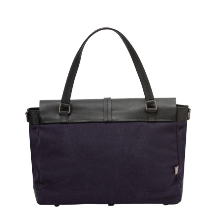 DUDU Borsa Donna Grande a Spalla in Pelle e Tessuto Canvas Bicolore da Postino con Tracolla staccabile - Img 2