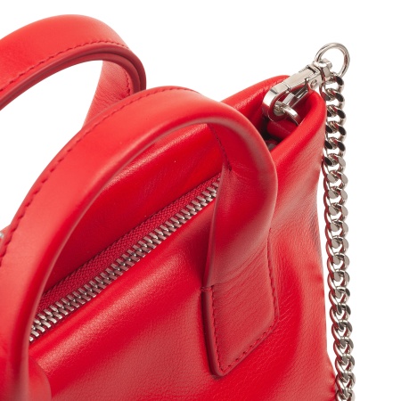 DUDU Borsa Donna Piccola a Tracolla in Vera Pelle, Borsa Mini Bag da Sera Elegante, 22 x 13 cm, Doppi Manici, Tracolla a Catena, Chiusura Zip - Img 4