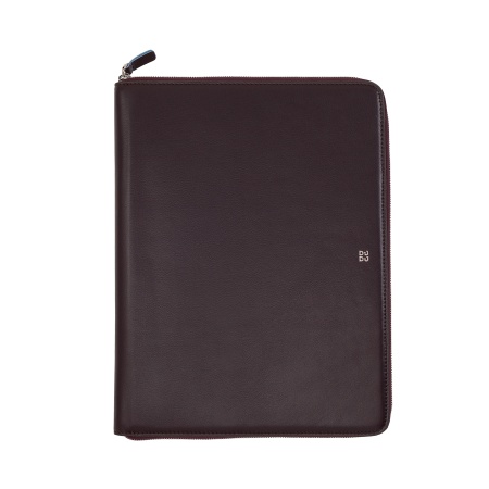 DUDU Cartella Portadocumenti A4 in Pelle Portablocco da Ufficio Cartellina Porta Tablet iPad Multicolore con Zip - Img 2