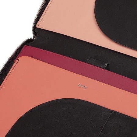 DUDU Cartella Portadocumenti A5 in Vera Pelle da Uomo Donna, Porta Tablet iPad Mini, Portablocchi, Organizer per Blocco Note Quaderno A5 - Img 4