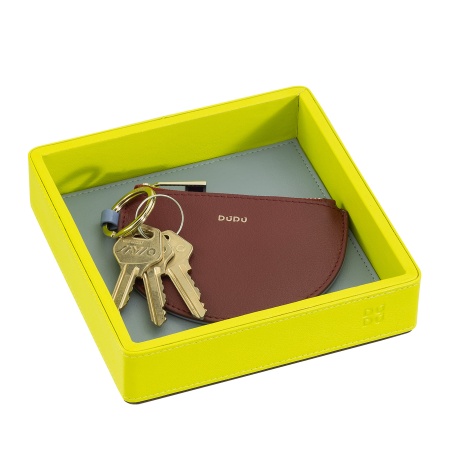 DUDU Svuotatasche in Pelle Colorato di Design da Ingresso Porta Oggetti, 14x14cm, con Scatola Regalo - Img 3