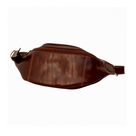 MARSUPIO IN PELLE MODELLO 2 TASCHE OLD ANGLER FIRENZE - Img 2