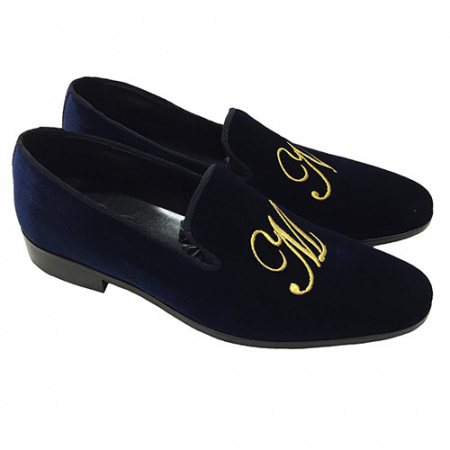 PANTOFOLE UOMO CHIUSE IN VELLUTO PERSONALIZZABILI CON INIZIALI GAROFALO GIANBATTISTA ARTIGIANALI MADE IN ITALY - Img 2
