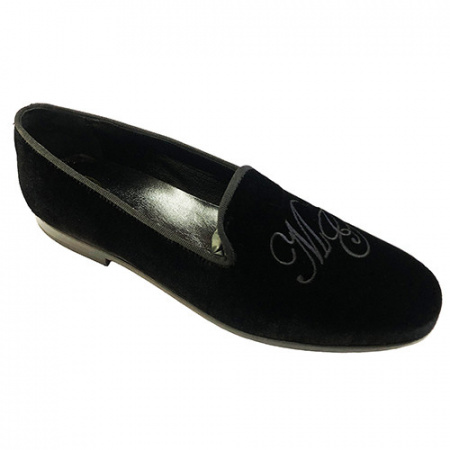 PANTOFOLE UOMO CHIUSE IN VELLUTO PERSONALIZZABILI CON INIZIALI GAROFALO GIANBATTISTA ARTIGIANALI MADE IN ITALY - Img 3