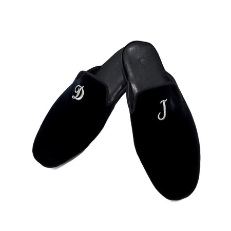 PANTOFOLE UOMO IN VELLUTO GEDA PERSONALIZZATE CON INIZIALI MADE IN ITALY - Img 5