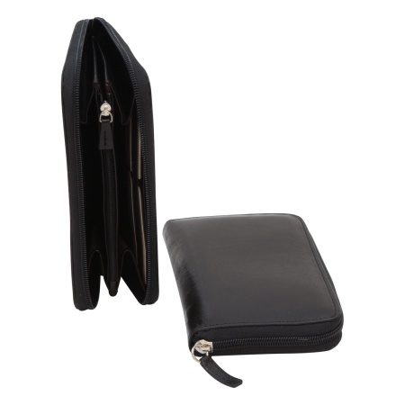 Portafoglio con portamonete interno - nero con RFID - Img 2