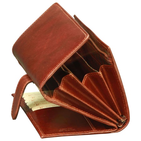 Portafoglio da donna in pelle. Marrone con RFID - Img 3