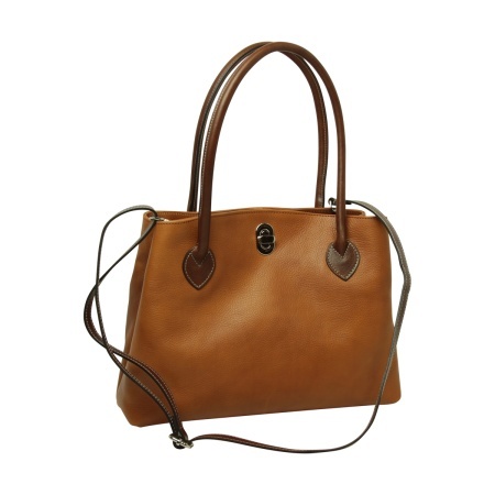 WOMAN’S TWO-HANDLE BAG IN TWO -TONE FULL-GRAIN LEATHER-COLONIAL - Img 4