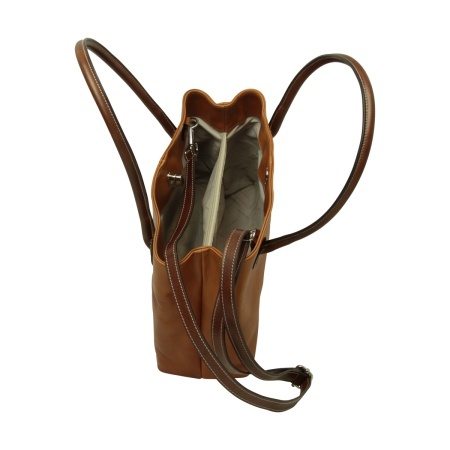 WOMAN’S TWO-HANDLE BAG IN TWO -TONE FULL-GRAIN LEATHER-COLONIAL - Img 5