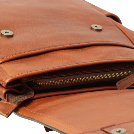 Zaino per laptop in pelle con fascia per trolley-TEAK - Img 4