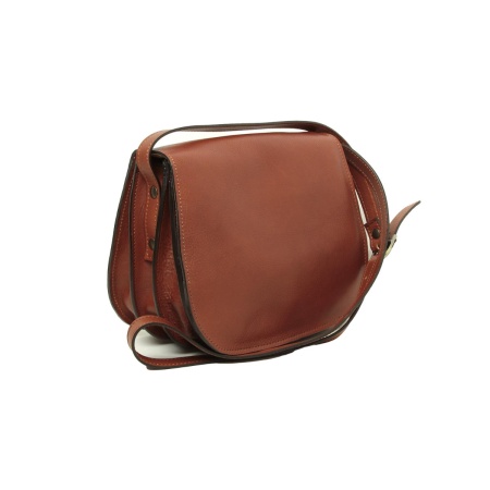Borsa a tracolla da donna in pelle di vitello pieno fiore -Teak - Img 2