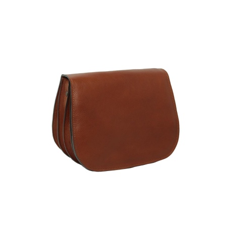 Borsa a tracolla da donna in pelle di vitello pieno fiore -Teak - Img 5