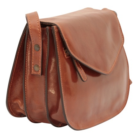Borsa a tracolla di vitello pieno fiore. marrone - Img 3