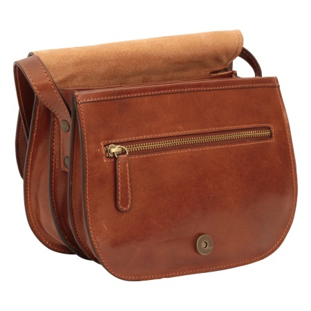 Borsa a tracolla di vitello pieno fiore. marrone - Img 2