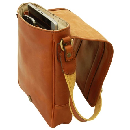 Borsa a tracolla in pelle. Gold - Img 2