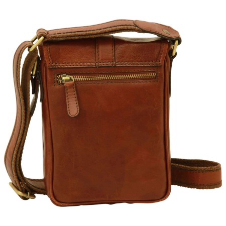 Borsa a tracolla in pelle. Marrone Mogano - Img 4