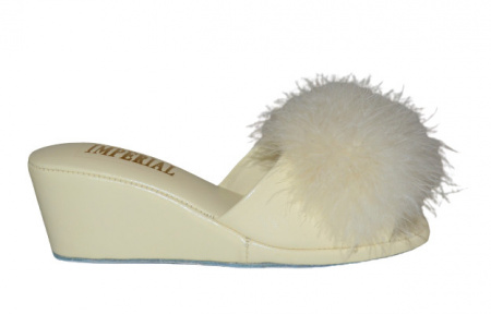 CIABATTE DONNA IN PELLE IMPERIAL CON PIUME MADE IN ITALY - Img 2