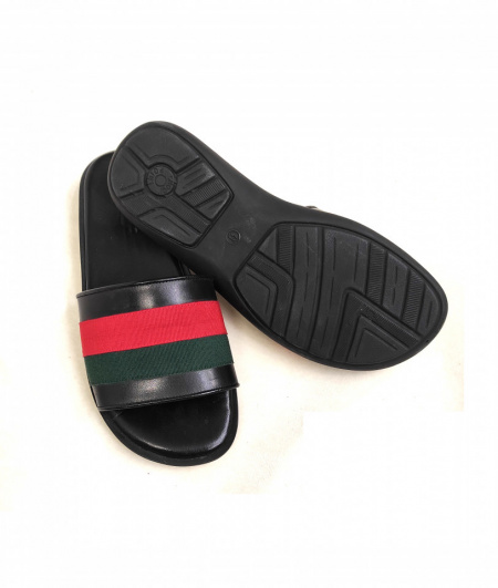 CIABATTE UOMO IN PELLE CON BANDA IN TESSUTO GEDA MADE IN ITALY - Img 2