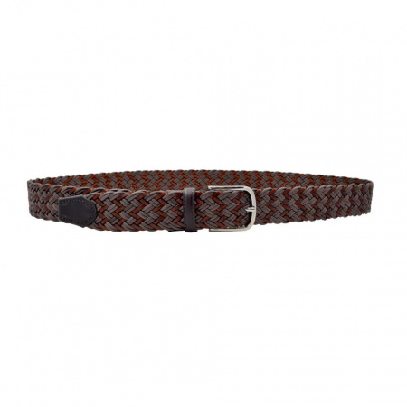 CINTURA UOMO 3,5 CM BICOLORE INTRECCIATA IN CUOIO E TESSUTO ORIONE BELTS ARTIGIANALE MADE IN ITALY - Img 3