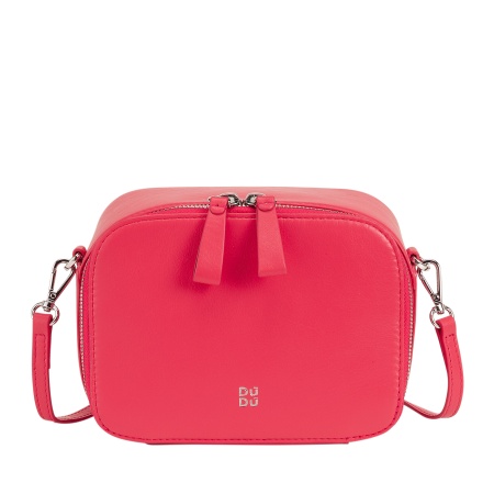DUDU Borsa a Tracolla Donna Piccola in Pelle, Camera Bag con Doppia Tracolla, Chiusura a Cerniera, Borsa Design Compatto Elegante