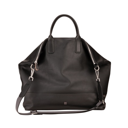 DUDU Borsa Donna Grande Morbida in Pelle, Borsa a Tracolla Capiente con Cinghia Staccabile, Borsa a Mano con Due Manici e Chiusura Zip