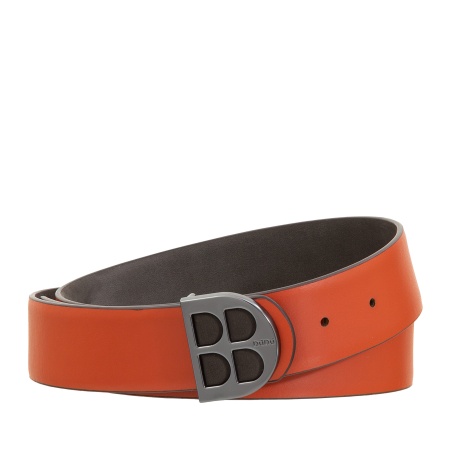DUDU Cintura Uomo Reversibile in Pelle Liscia e Nabuk Bicolore, Made in Italy, Double Face, con Fibbia Personalizzata - Img 2
