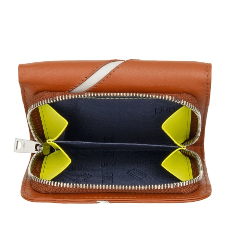 DUDU Portafoglio Donna Compatto in Vera Pelle Nappa – Design Ispirato al Tennis – Portamonete con Cerniera, Tasche Porta Carte e Banconote - Img 4