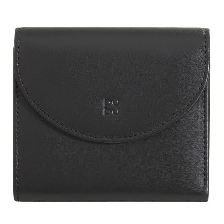 DUDU Portafoglio Donna in Pelle Vera Morbida Piccolo, Tasche Portacarte, Porta Banconote, Cerniera Posteriore per Monete, Portafogli RFID con Chiusura a Bottone Colorato - Img 2