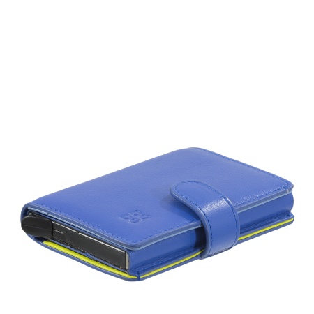 DUDU Portafoglio Portacarte Uomo in Pelle Protezione RFID, Piccolo Miniwallet con Cardprotector in Alluminio, Porta Banconote e Chiusura a Bottone - Img 4